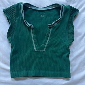 Urban Outfitters Green Ribbed Women's Top
